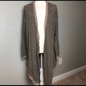 Eileen Fisher Boucle Stripe Cascading Cardigan - S
